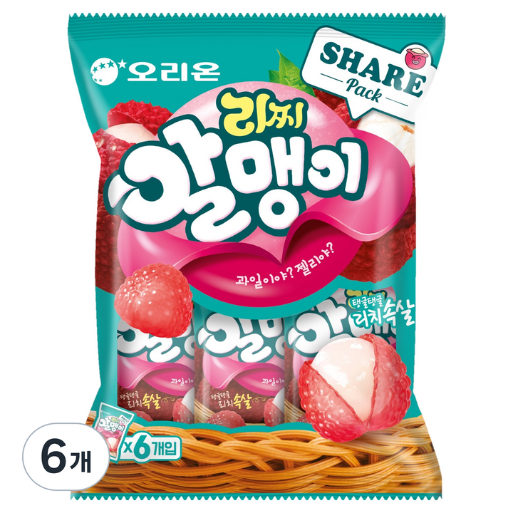 오리온 리찌알맹이 젤리 6개입, 216g, 6개