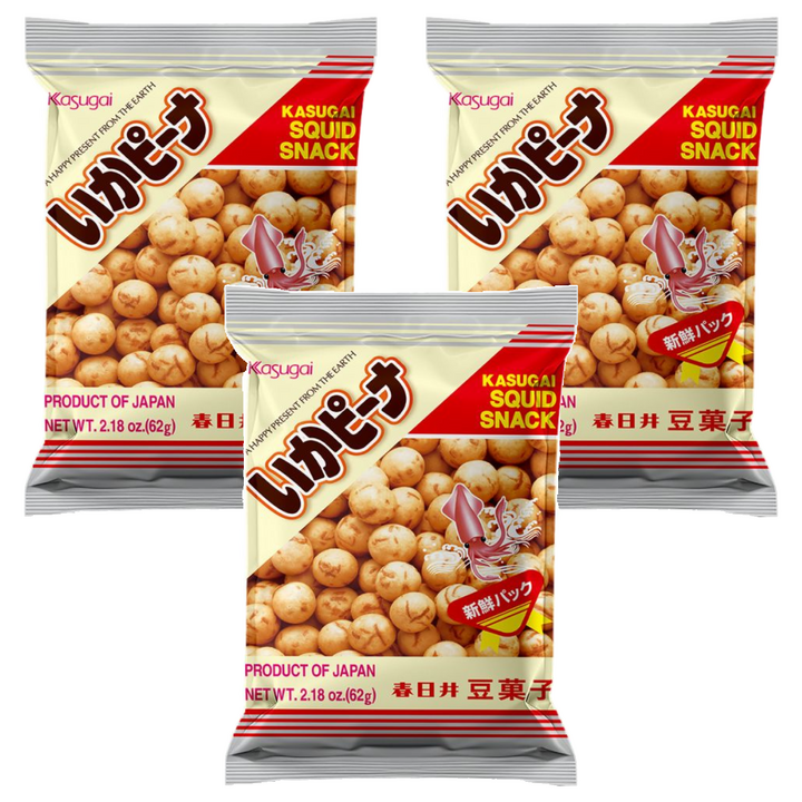 카수가이 이카 피넛 과자, 62g, 3개