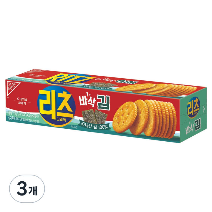 리츠 크래커 바삭김, 3개, 73g