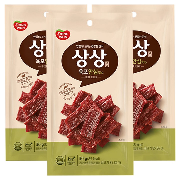 상상육포 안심, 30g, 3개