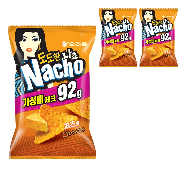 오리온 도도한 나쵸 치즈맛, 92g, 3개