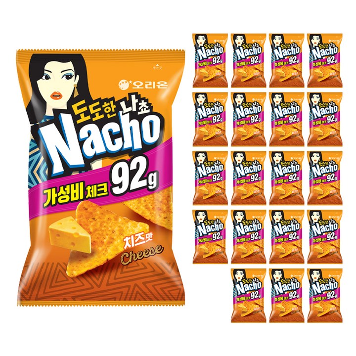 오리온 도도한 나쵸 치즈맛, 92g, 20개