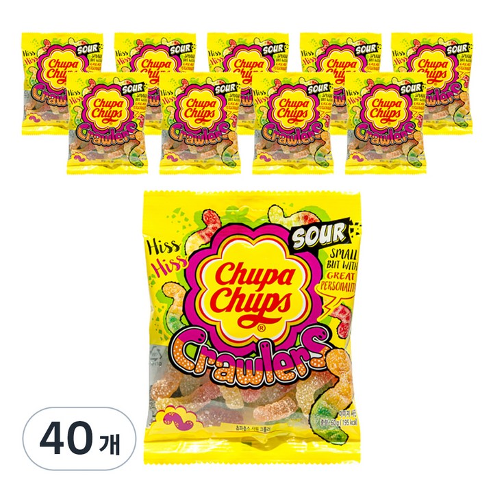 츄파춥스 사워크롤러 츄잉젤리, 60g, 40개