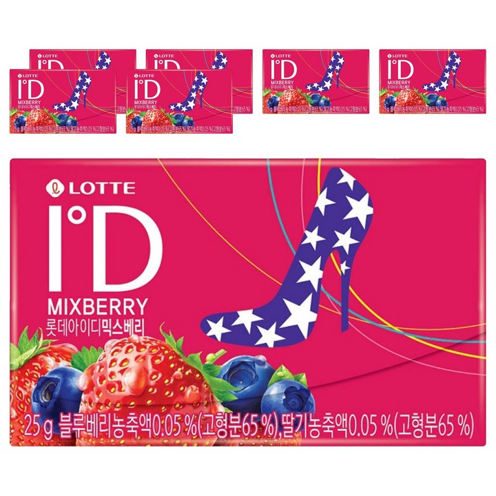 롯데웰푸드 아이디 믹스베리, 25g, 7개