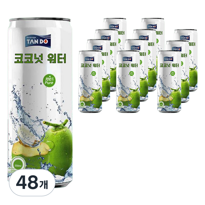 TANDO 코코넛 워터 100%, 320ml, 48개