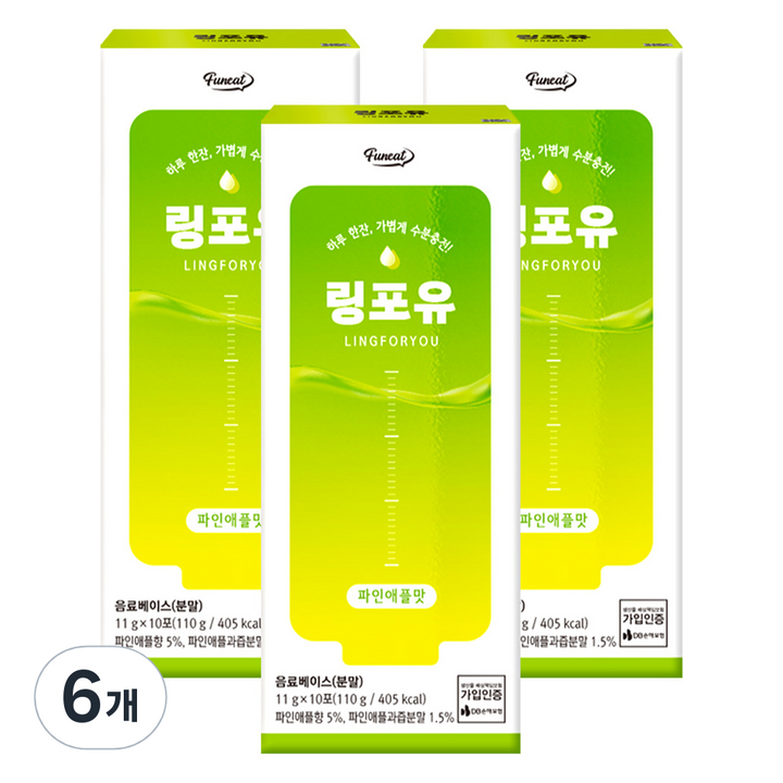 퍼니트 링포유 이온음료 분말 파인애플맛, 110g, 6개