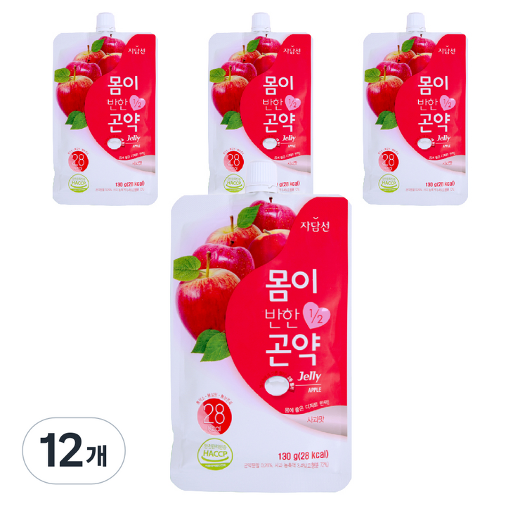 자담선 몸이반한 곤약젤리 사과맛, 130g, 12개