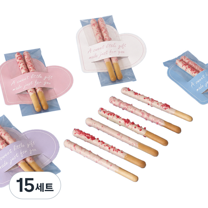 상상앤드 DIYOU 막대과자 초콜릿 만들기 DIY 선물 세트 하트콕, 15세트