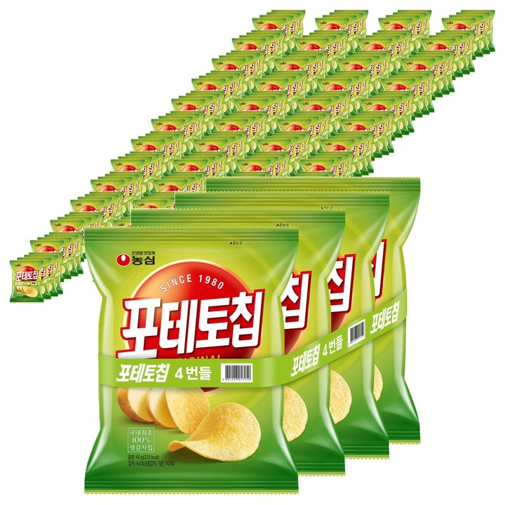 농심 포테토칩 오리지널, 40g, 60개