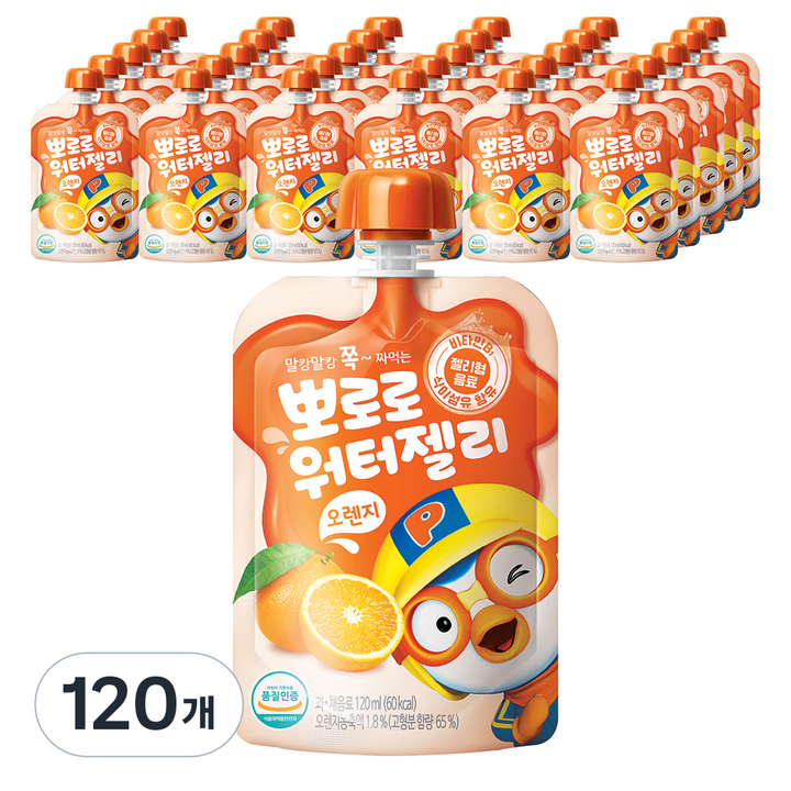 팔도 뽀로로 워터젤리 오렌지, 120ml, 120개