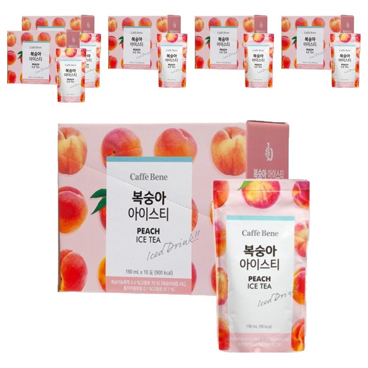 카페베네 복숭아아이스티, 190ml, 60개