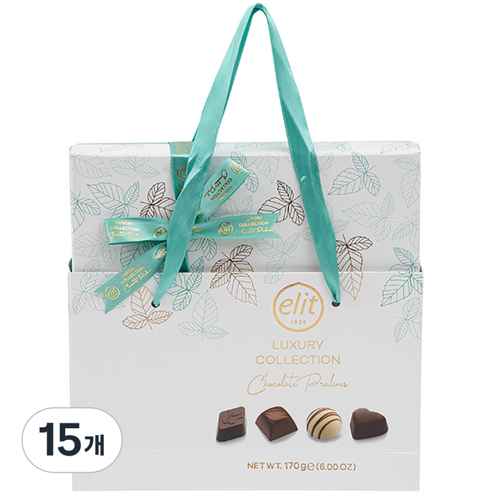엘리트 럭셔리 컬렉션 초콜릿 프랄린 그린 + 쇼핑백, 170g, 15개
