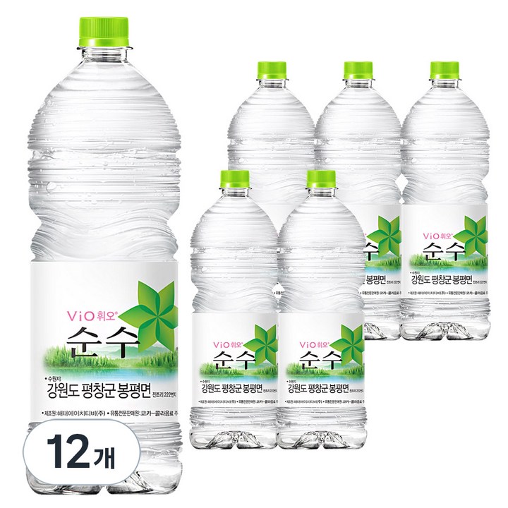 휘오 순수 생수, 2L, 12개