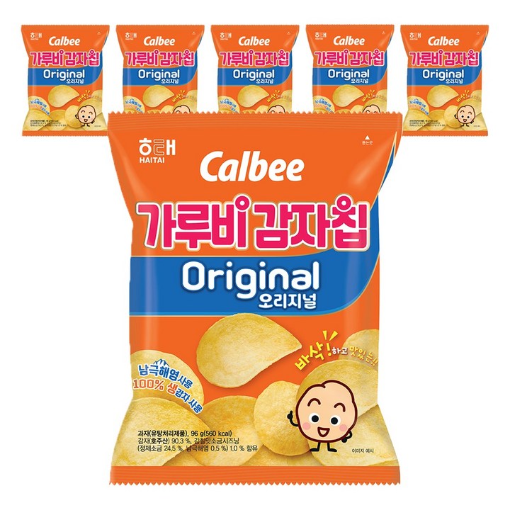 가루비 감자칩 오리지널, 96g, 6개