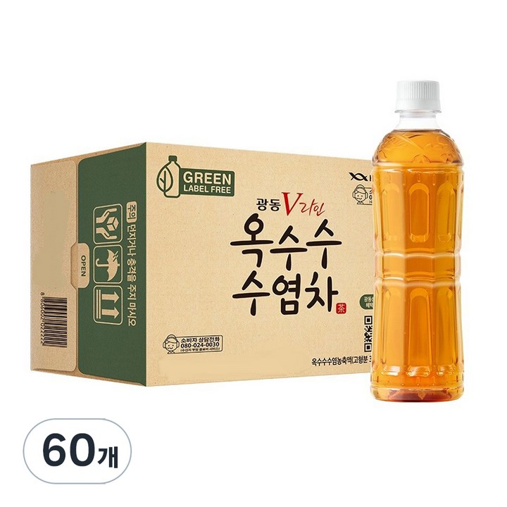 광동옥수수수염차 무라벨, 500ml, 60개