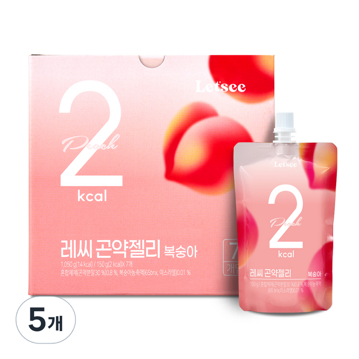 레씨 2kcal 곤약젤리 복숭아 7개입, 1.05kg, 5개