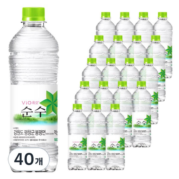 휘오 순수 생수, 500ml, 40개