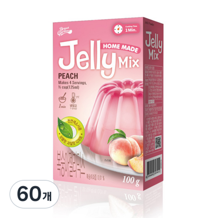 브레드가든 복숭아젤리믹스 젤리만들기, 100g, 60개