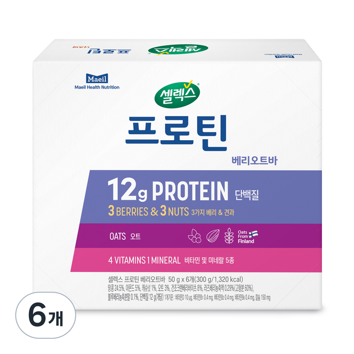 셀렉스 프로틴 베리오트바, 300g, 6개