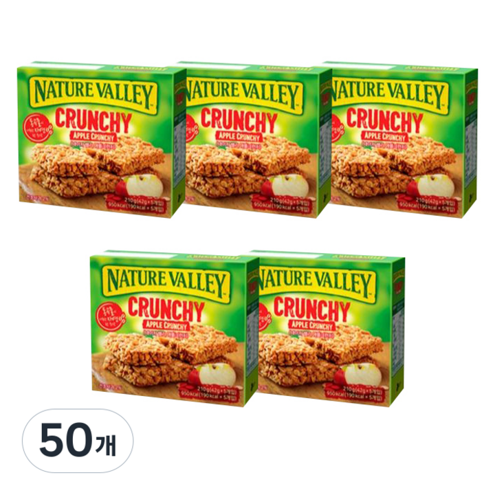 네이쳐밸리 크런치 그래놀라바 애플크런치, 50개, 42g