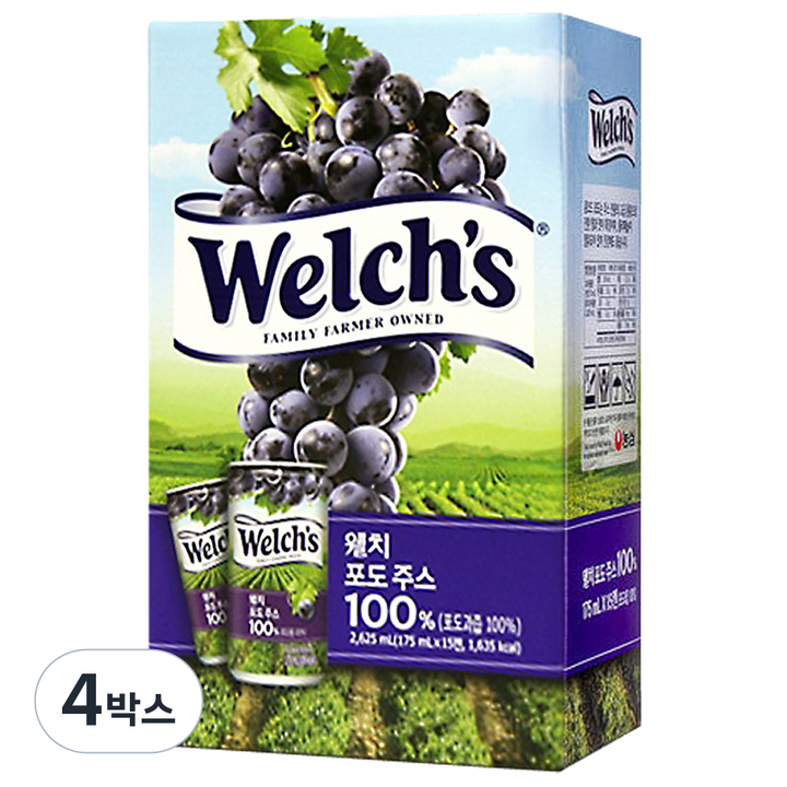 농심 웰치스포도, 60개입, 175ml