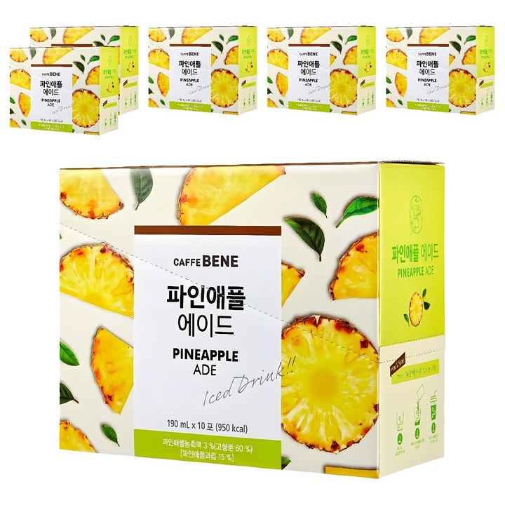 카페베네 파인애플 에이드, 190ml, 60개