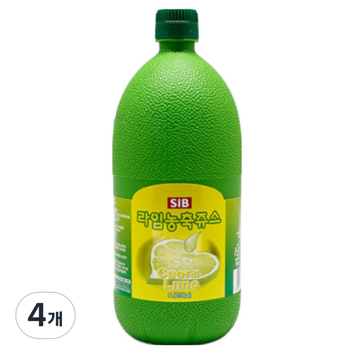 SIB선인 라임 농축 쥬스, 1L, 4개