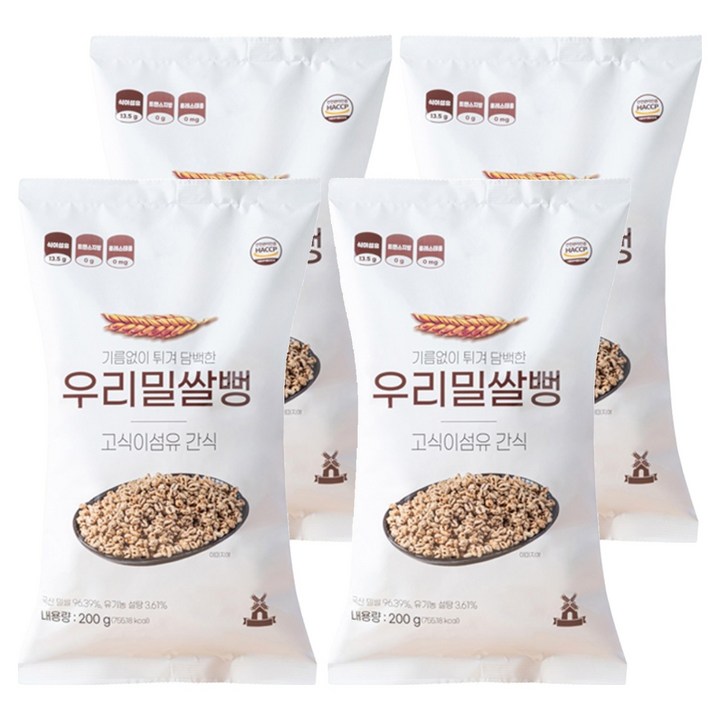 우리밀쌀뻥, 200g, 4개