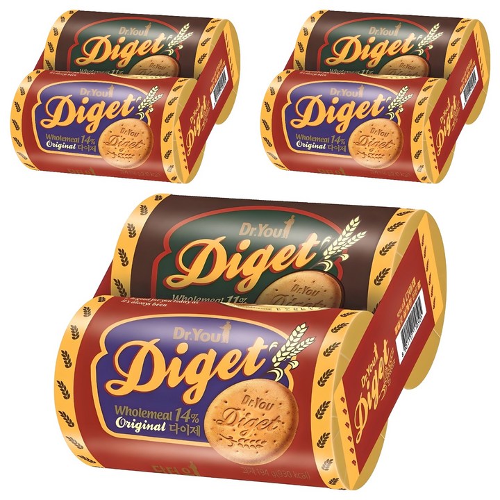 닥터유 다이제 초코 225g +오리지널 194g, 419g, 3개