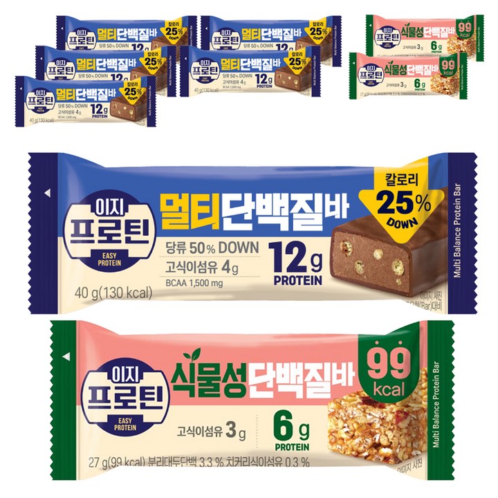 이지프로틴 멀티단백질바 40g 6p + 식물성단백질바 27g 3p, 1세트