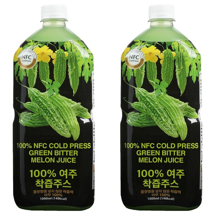 파모빗 100% 여주 착즙주스, 1L, 2개