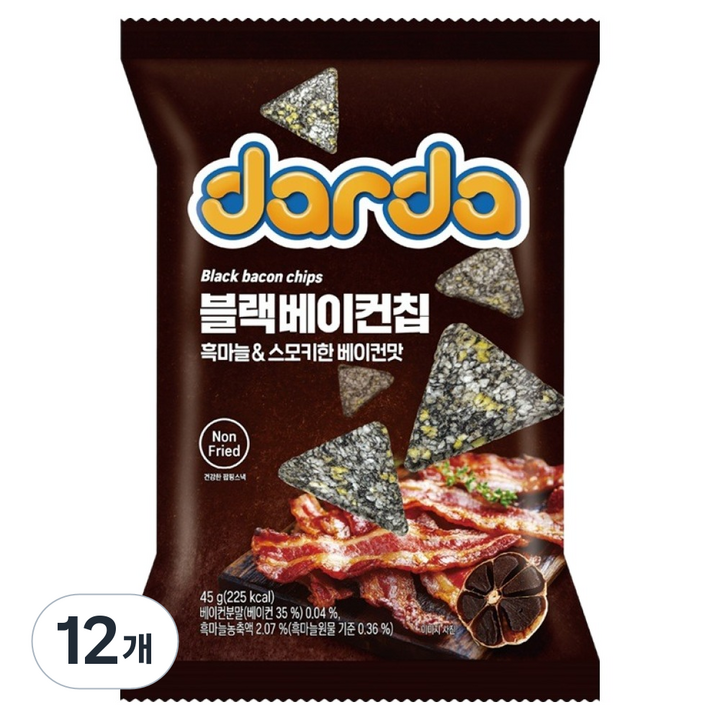다르다 블랙베이컨칩, 45g, 12개