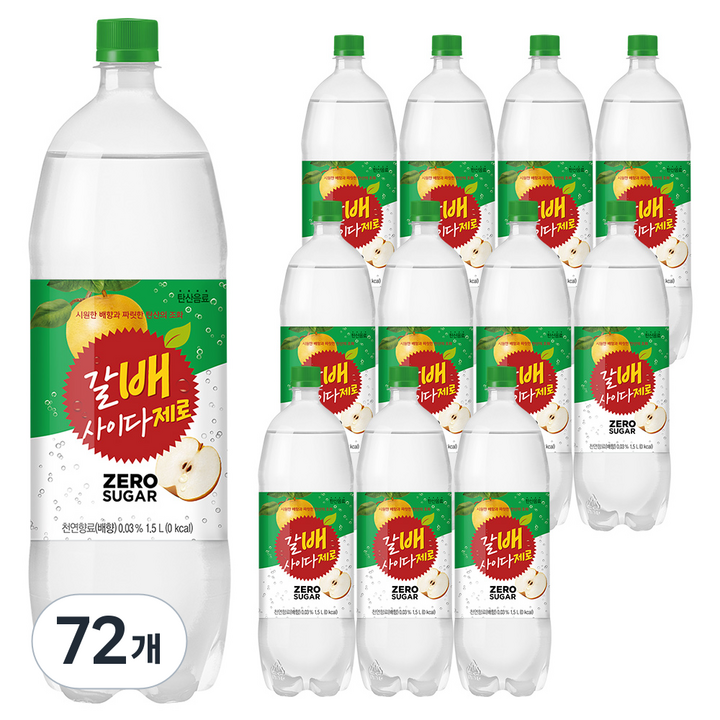 갈아만든배 사이다 제로, 1.5L, 72개