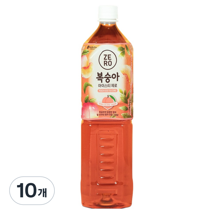 맥널티커피 복숭아 아이스티 제로, 1.5L, 10개