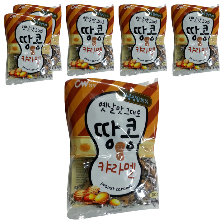 청우식품 땅콩 캬라멜, 300g, 6개