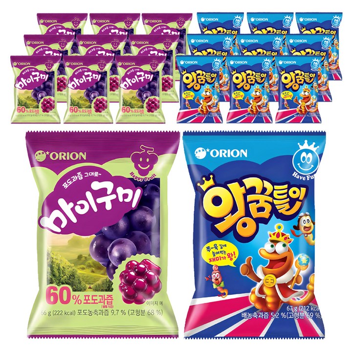 오리온 왕꿈틀이 67g 10p + 마이구미 66g 10p, 1개