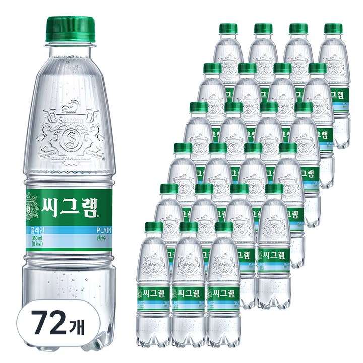 씨그램 플레인 탄산수, 350ml, 72개