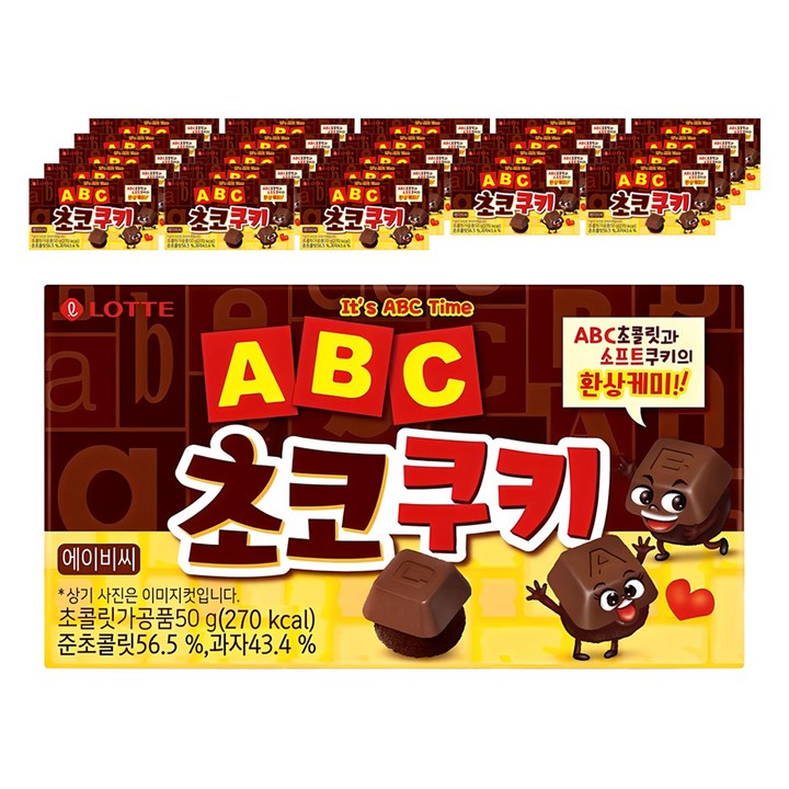 롯데웰푸드 ABC초코쿠키, 50g, 24개