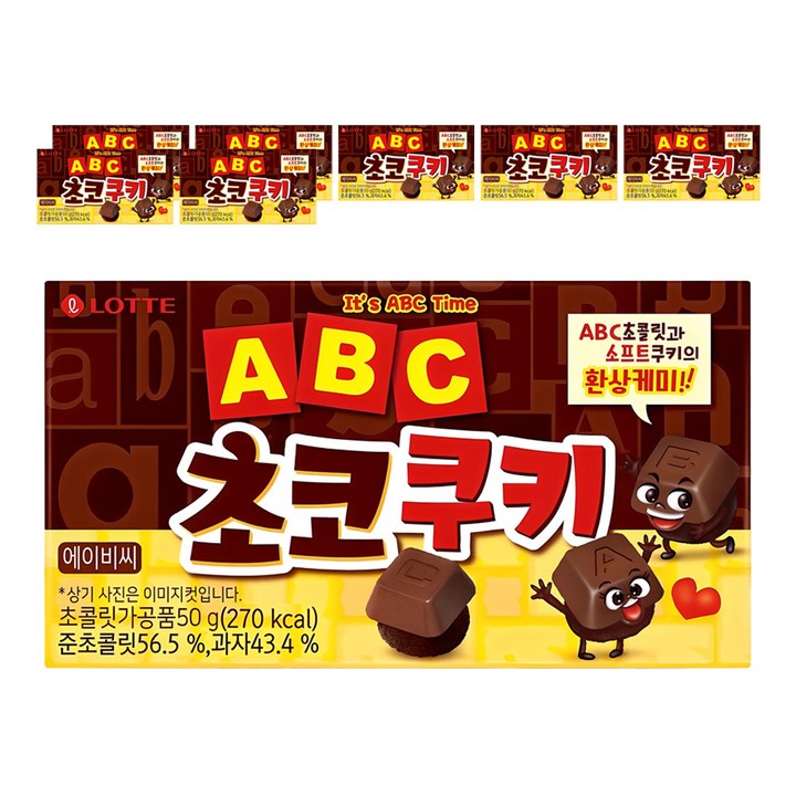 롯데웰푸드 ABC 초코 쿠키, 50g, 8개