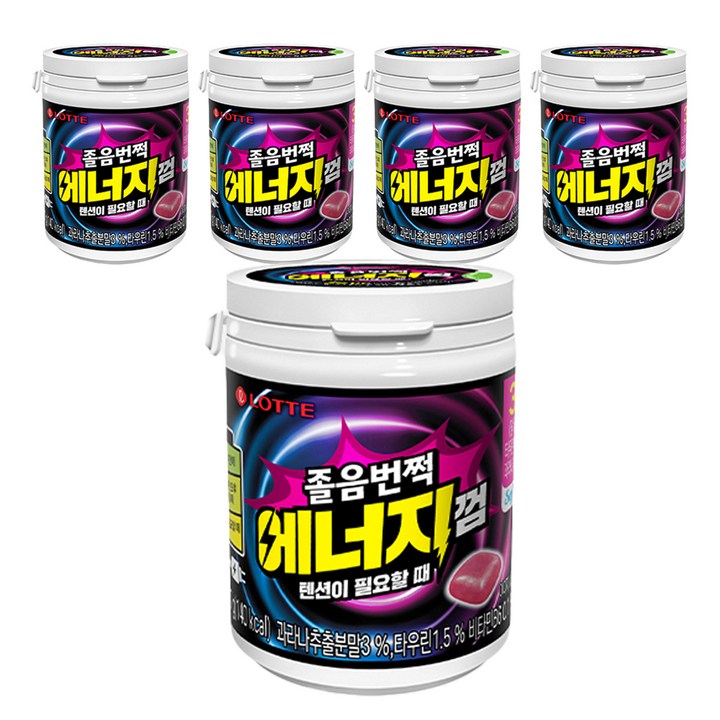 롯데웰푸드 졸음번쩍 에너지껌, 87g, 5개