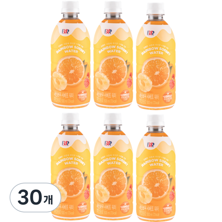 배스킨라빈스 레인보우 샤베트 워터, 500ml, 30개