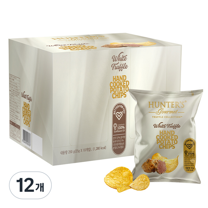 헌터스고메 화이트트러플 포테이토칩, 250g, 12개