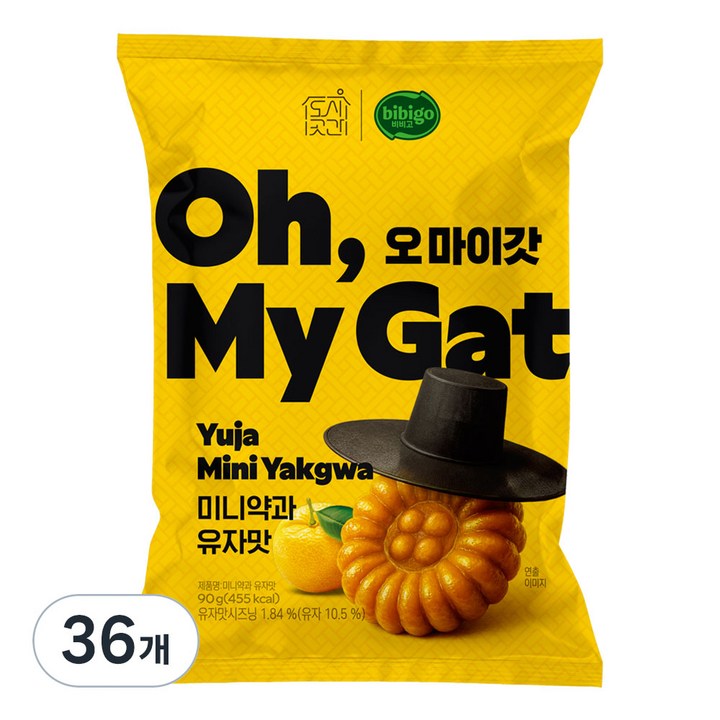 도시곳간 오마이갓 미니약과 유자맛, 36개, 90g