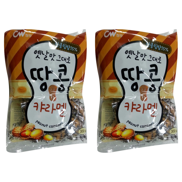 청우식품 땅콩 캬라멜, 300g, 2개