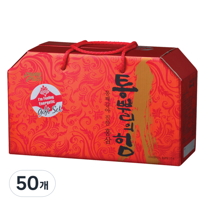 퓨어플러스 통째갈아 진한 홍삼 통뿌리의 힘, 120ml, 50개