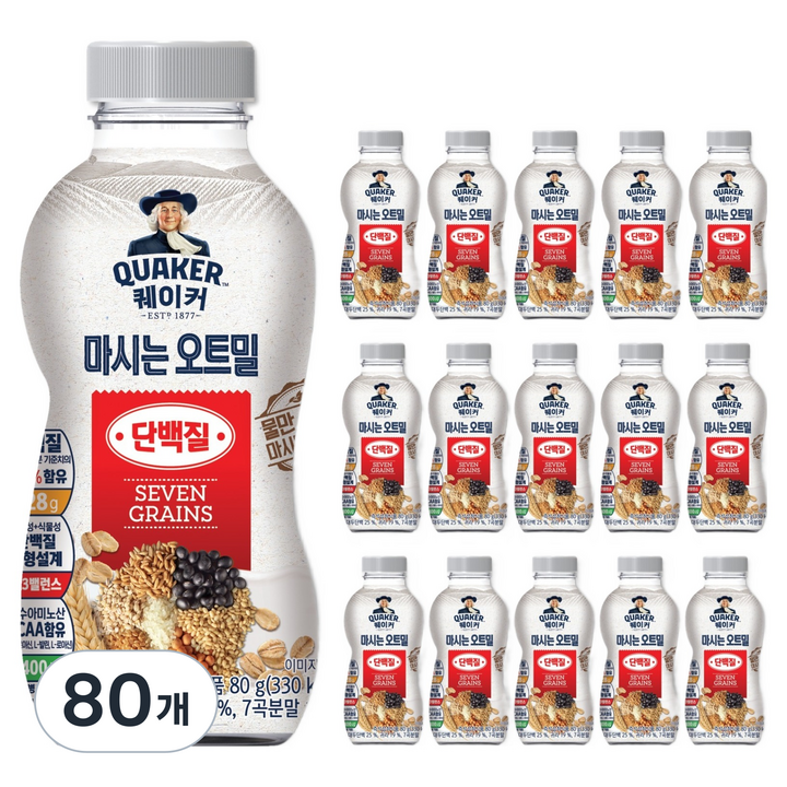 퀘이커 마시는 오트밀 단백질, 80g, 80개