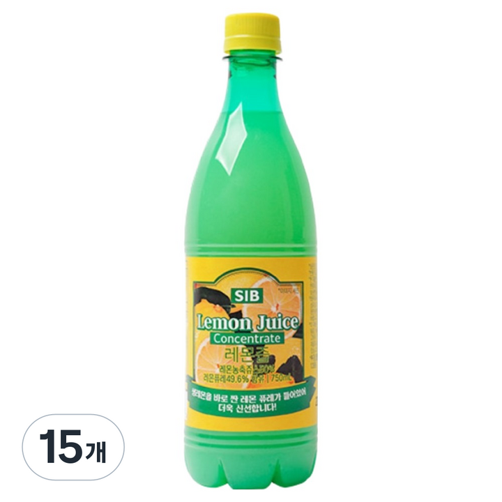 SIB선인 레몬즙, 750ml, 15개