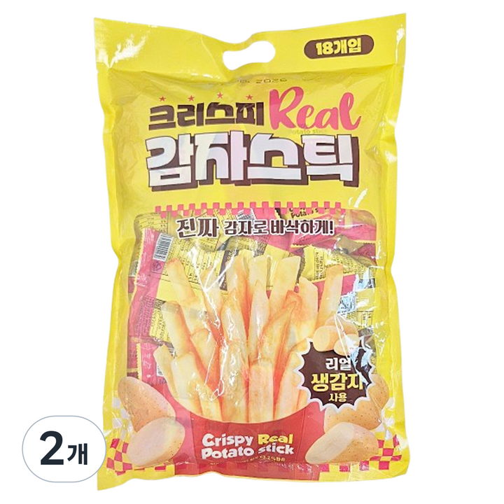 와우커머스 크리스피 리얼 감자스틱, 360g, 2개