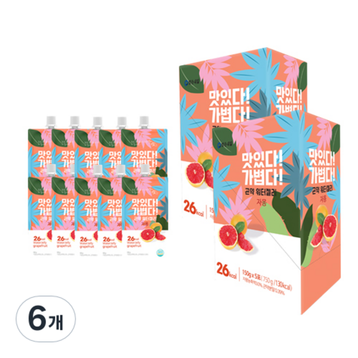 맑은내일 맛있다!가볍다! 곤약젤리 자몽 5p, 750g, 6개