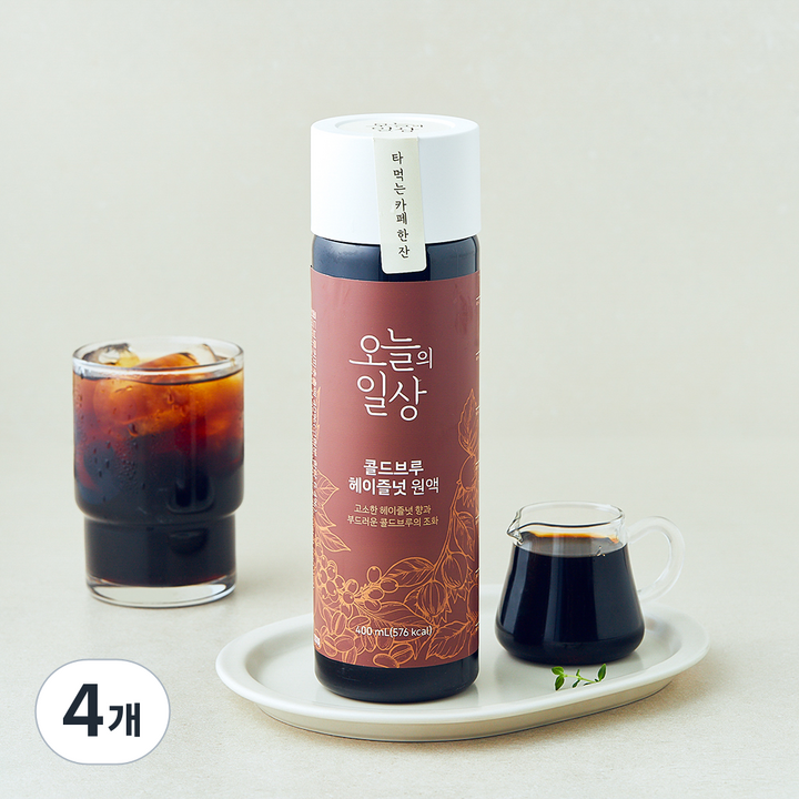 오늘의일상 콜드브루 헤이즐넛 원액, 4개, 400ml